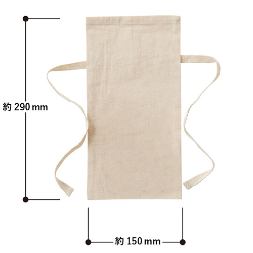 厚手コットンラッピング巾着（S）カラーの寸法図