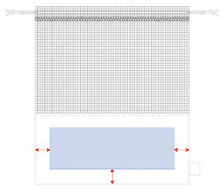 インクジェットプリントでの名入れ印刷可能範囲図