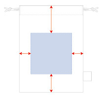 シルク印刷・転写印刷のオリジナル名入れ印刷可能範囲図