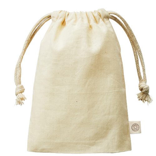 オーガニックコットンガゼット巾着（S）　ナチュラルの商品画像