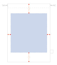 インクジェット印刷でのオリジナル名入れ可能範囲図