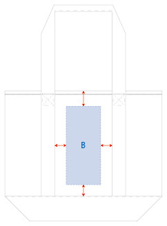 裏面のオリジナル名入れ印刷範囲図