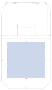 シルク印刷と熱転写印刷のオリジナル印刷可能範囲図