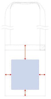 オーガニックコットンキャンバスサコッシュ　ナチュラへのオリジナル印刷可能範囲図