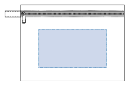 シャンブリックキャンバスフラットポーチ（M）の印刷可能範囲図