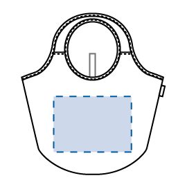 折りたたみマルシェエコバッグの名入れ印刷可能範囲図
