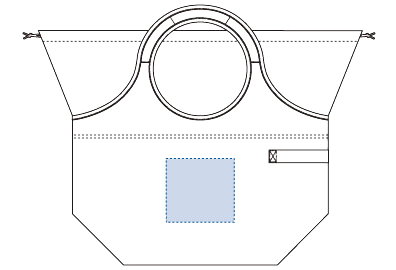 クーラービッグマルシェエコバッグの名入れ印刷可能範囲図