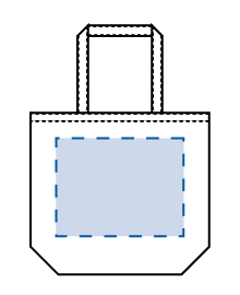 ポリキャンバストートバッグ（L） エコバッグの印刷可能範囲図