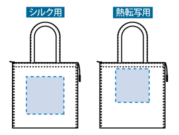 ジュート保冷スクエアトート エコバッグ　ナチュラルホワイトの印刷可能範囲図