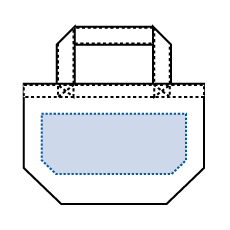デニムライクトートバッグ（Ｓ）名入れ印刷可能範囲図