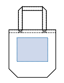 デニムライクトートエコバッグ（Ｍ）の名入れ印刷範囲