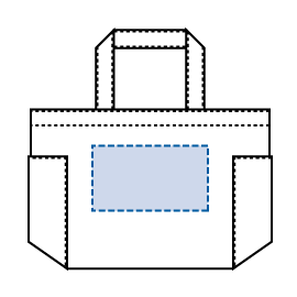 デニムライクマルチトートエコバッグ（Ｓ）の名入れ印刷可能範囲図