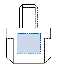 デニムライクマルチトート エコバッグ（M）印刷可能範囲図