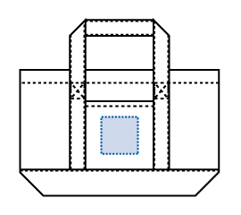 デニムライクライントート エコバッグ（Ｓ）の印刷可能範囲図