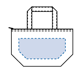デニムライク保冷トート エコバッグ（Ｓ）の印刷可能範囲図