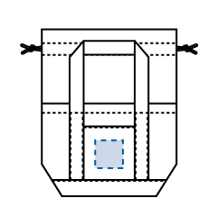 シャンブリック保冷巾着ライントート エコバッグの印刷可能範囲図