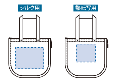 シャンブリックスクエア保冷トートバッグ（M）エコバッグの印刷可能範囲図