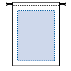 デニムライク巾着（L）エコバッグの印刷可能範囲図