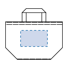 デイリーレジャートート（L）エコバッグの印刷可能範囲図
