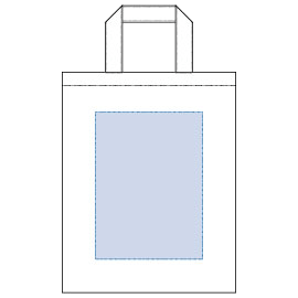 オーガニック厚手コットンA4フラットバッグ トートバッグ 2色の印刷可能範囲図
