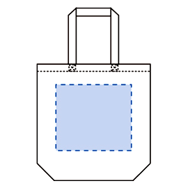 オーガニック厚手コットンエコバッグ（M）の印刷可能範囲図