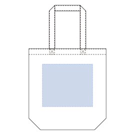 オーガニック厚手コットンエコバッグ（L）ナチュラルの印刷可能範囲図