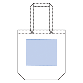 オーガニック厚手コットンエコバッグ（L）の印刷可能範囲図