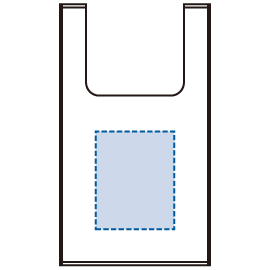 EVAマルシェバッグ（S）クリアの印刷可能範囲図　■シルク印刷 印刷範囲：W12×H15（cm） 
　■インクジェット印刷 印刷範囲：W12×H15（cm） 