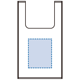 EVAマルシェバッグ（S）クリアの印刷可能範囲図　■シルク印刷 印刷範囲：W12×H15（cm） 
　■インクジェット印刷 印刷範囲：W12×H15（cm） 