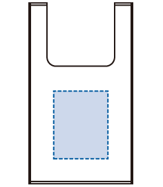 EVAマルシェバッグ（S）ブラックの印刷可能範囲図　印刷範囲：W12×H15（cm）