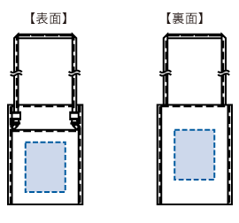 EVAサコッシュ エコバッグ 4色の印刷可能範囲図　印刷範囲：W8×H10（cm） 