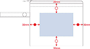 ポケッタブルトートバッグ（L）ポーチ付、ポーチケースの印刷可能範囲