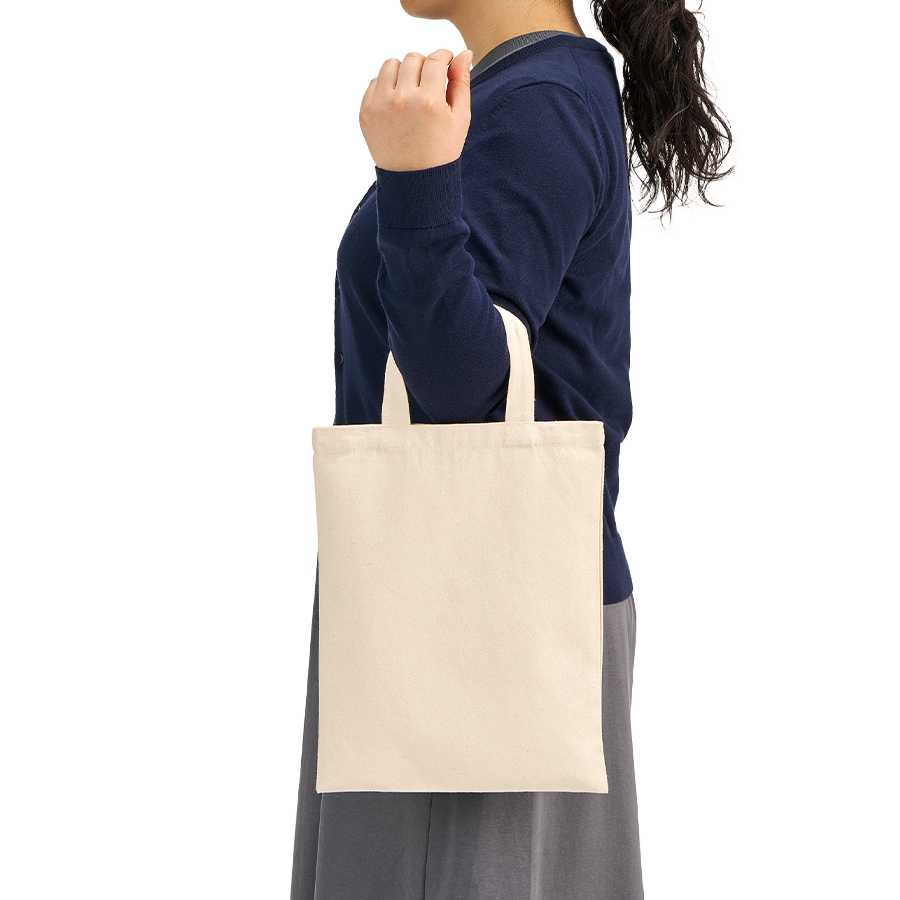 ライトキャンバスフラットトートバッグ(M)ナチュラル