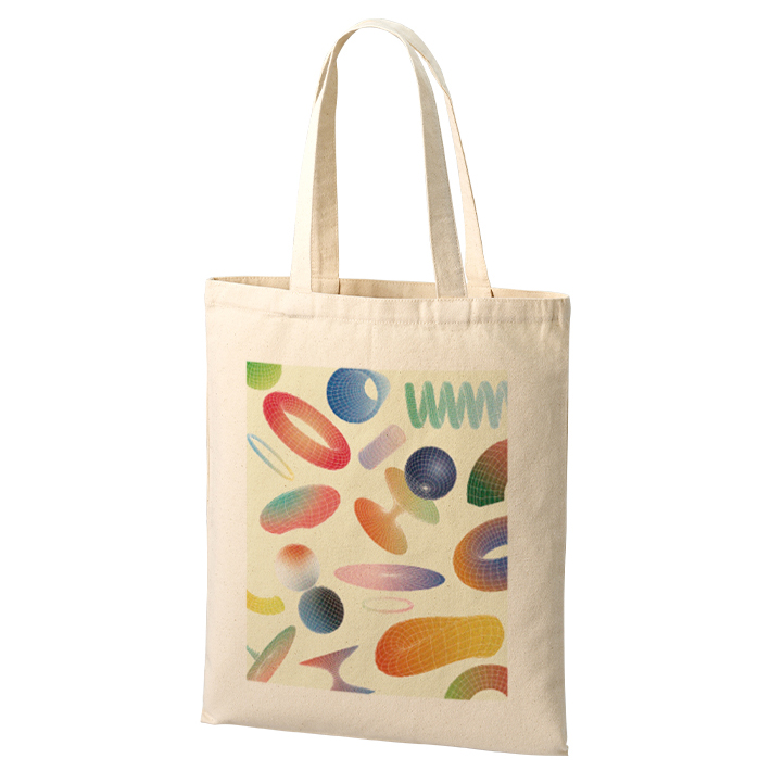 ライトキャンバスフラットトートバッグ(L)ナチュラル フルカラーでインクジェットプリント