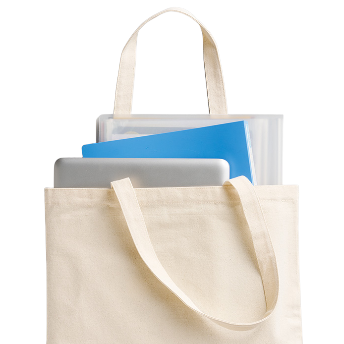 ライトキャンバスフラットトートバッグ（L）2色 このバッグを最初に手にしたときは「軽いから頼りないかも…」と思ったんです。でも、実際にノートPCや書類、雑誌を入れて持ち歩いてみたら、想像以上にしっかりしていて驚きました。中身が透けないので、資料や私物を人目を気にせず持ち運べるのもポイントです。

特にプリントの発色がきれいで、イベント用にオリジナルデザインを入れたときはお客さまから「これ、デザインが映えるね！」と好評でした。柔らかい生地なのに型崩れしにくく、肩にかけても痛くならない持ち手の幅と長さも絶妙。

実際、展示会で一日中PCやカタログを入れて歩き回ったときも、肩の疲れが思ったよりずっと少なかったんです。もし対面で聞かれたら、「ライトキャンバスで軽いのに耐久性があって、PCや資料を入れても安心。プリント映えも抜群ですよ」と胸を張っておすすめできます。

毎日の通勤からイベント出展まで、この一枚でかなりカバーできるので、私の中では“万能バッグ”って呼んでます。