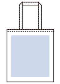 ライトキャンバスフラットトートバッグ（LL）2色シルク印刷可能範囲