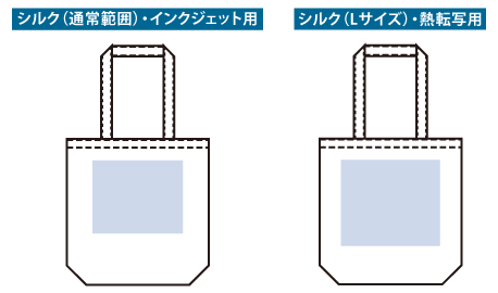 ライトキャンバストートバッグ（M）ナチュラル　印刷範囲