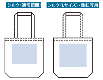 ライトキャンバストートバッグ（M）2色 印刷可能範囲