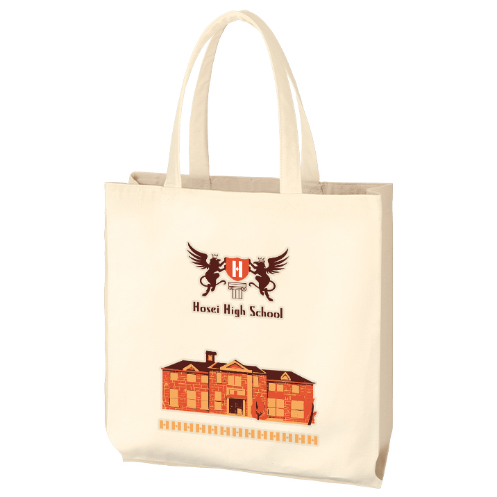 ライトキャンバス横マチトートバッグ　ナチュラル フルカラーで写真表現ができる熱転写印刷