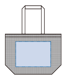 ハードメッシュトートバッグ（M）3色 熱転写印刷可能範囲