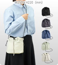 ファインライトポリ巾着ショルダーバッグ 5色でお安いオリジナルエコバッグを作成