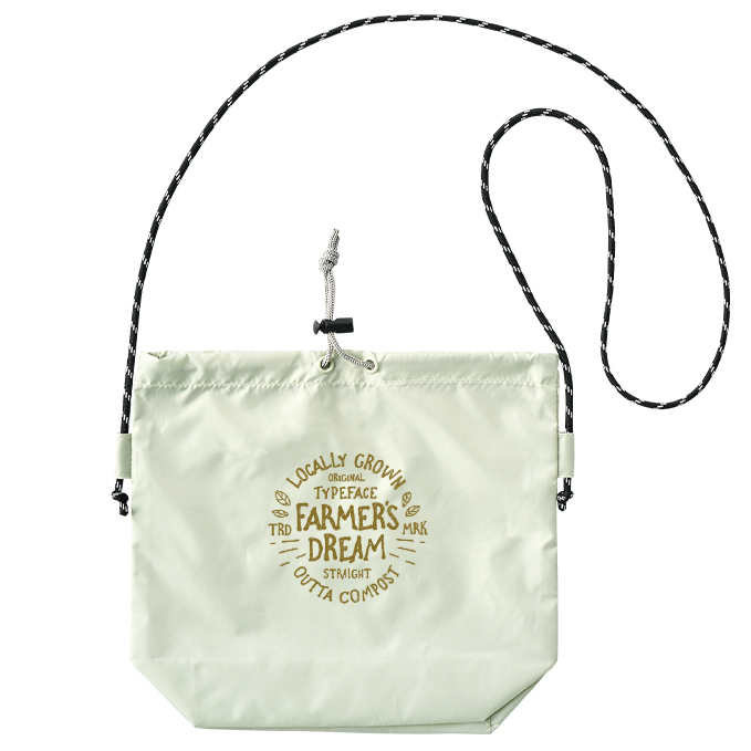 ファインライトポリ巾着ショルダーバッグ 5色 大量作成でお安いシルクプリント