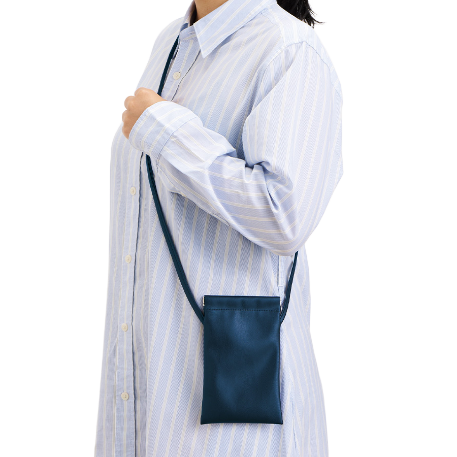 バネ口レザースタイルサコッシュバッグ 4色