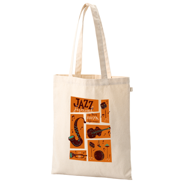 キャンバスフラットトートループ付 ナチュラル フルカラーで写真表現ができる熱転写印刷