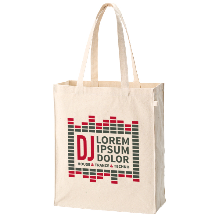 キャンバスボックストートループ付 ナチュラル フルカラーでインクジェットプリント