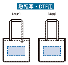 キャンバスホリデートートバッグ(M) Dカン付 ナチュラル 熱転写印刷可能範囲