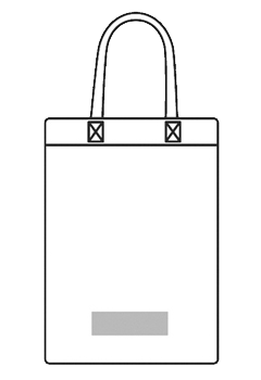 ECOクリア・スクエアトートバッグの箔押し印刷 印刷範囲：W80×H25（mm）