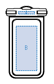 モバイルウォータープルーフポーチバッグ　6.7インチ 2色　シルク印刷可能範囲