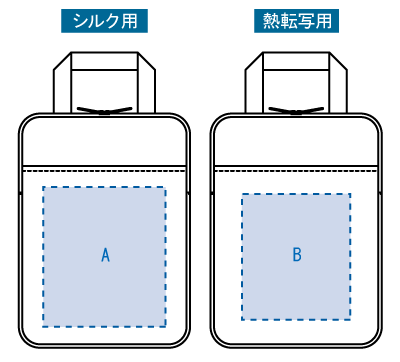 タテにしまえるPCバッグ 2色 シルク印刷可能範囲