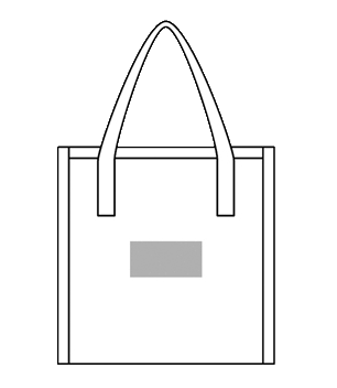クリアミニトートバッグのシルク印刷の印刷範囲：W60×H30（mm） 